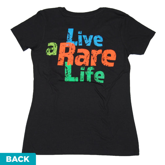 Live A Rare Life (Orange Rare) Ladies V-Neck - Adult