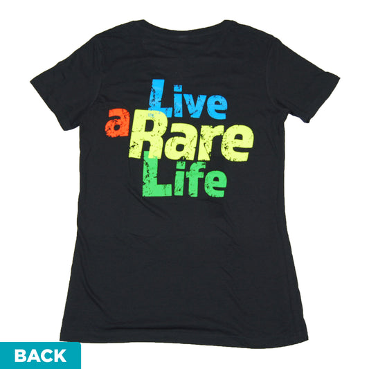 Live A Rare Life (Yellow Rare) Ladies V-Neck - Adult