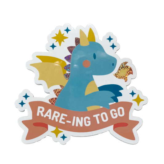 Rare-ing To Go Dragon Glitter Sticker
