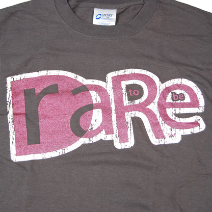 close-up of the logo, showing the distressed effect of the print