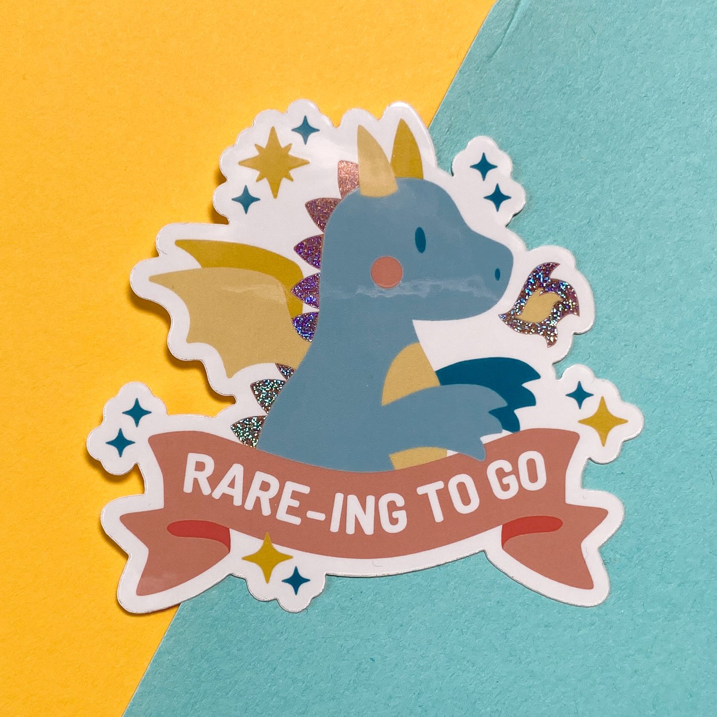 Rare-ing To Go Dragon Glitter Sticker