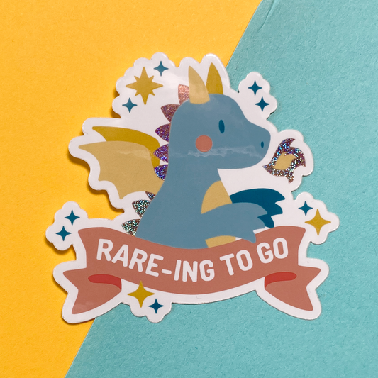 Rare-ing To Go Dragon Glitter Sticker