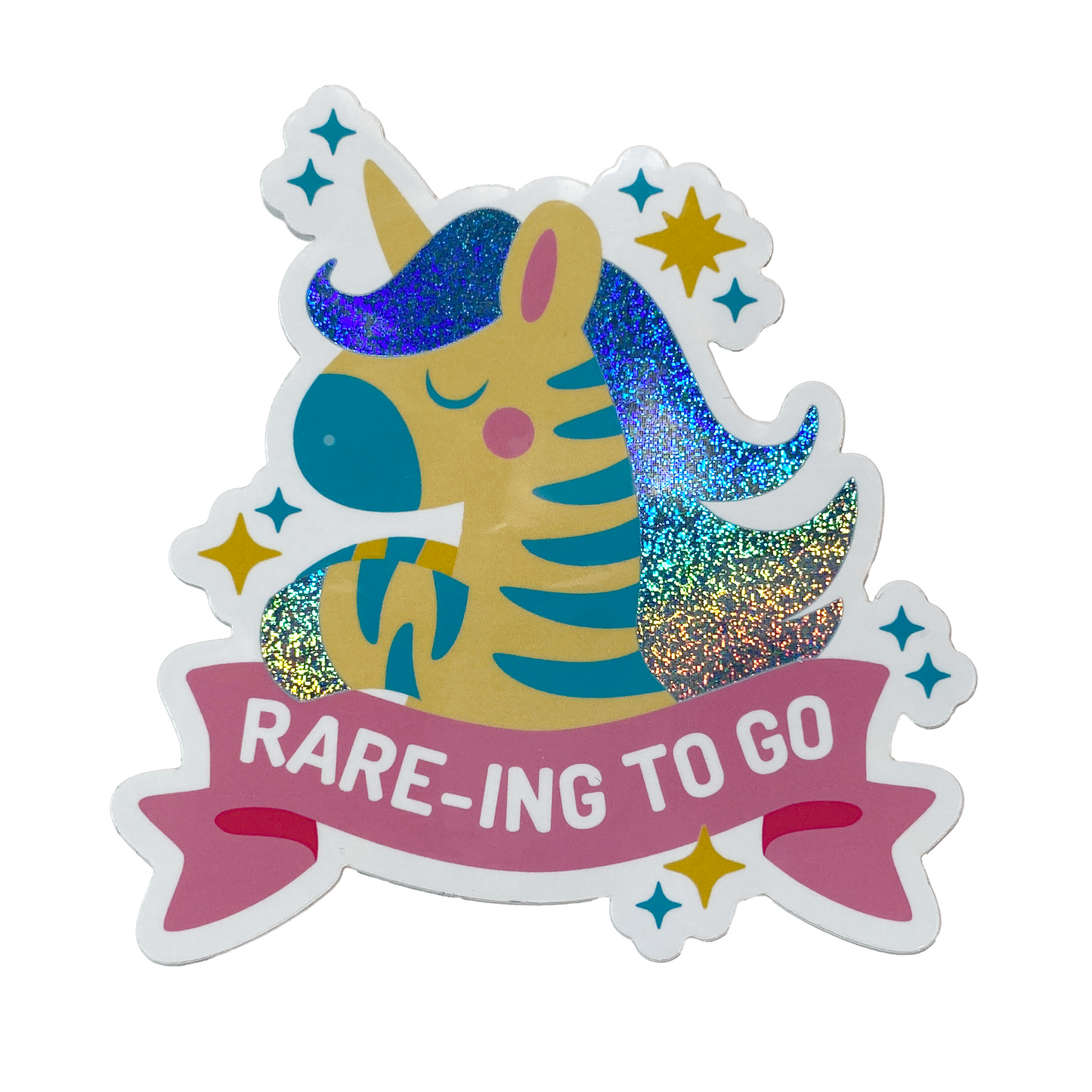 Rare-ing To Go Zebracorn Glitter Sticker
