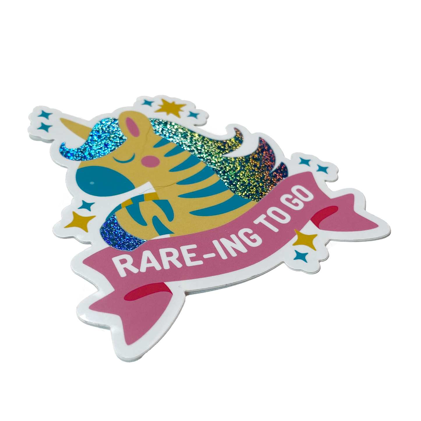 Rare-ing To Go Zebracorn Glitter Sticker