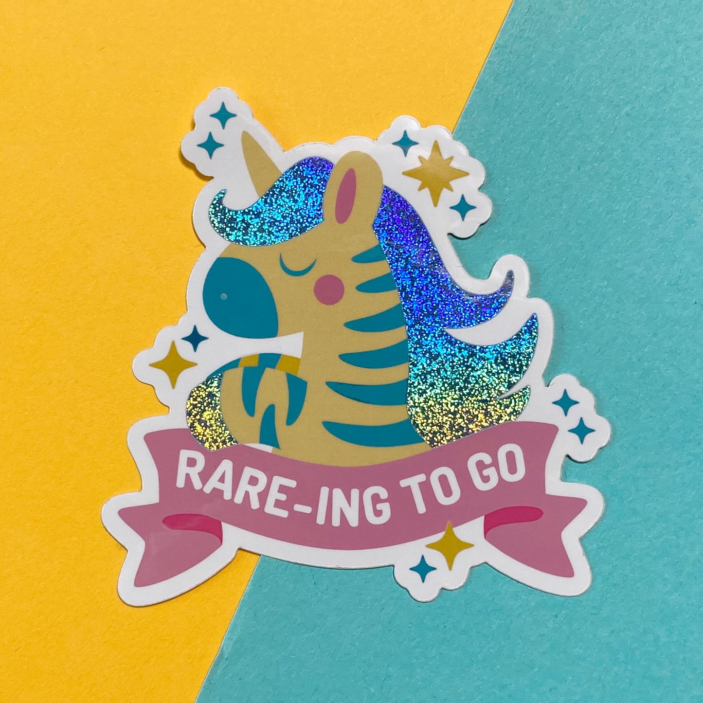 Rare-ing To Go Zebracorn Glitter Sticker